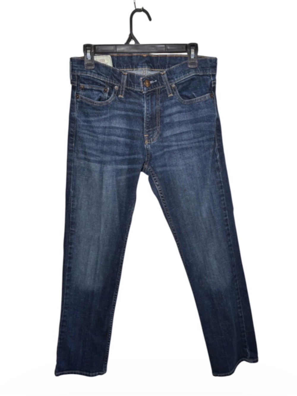 Hollister Men's Dark Blue Slim Straight-Leg Jeans - Classic Denim Size 30x30